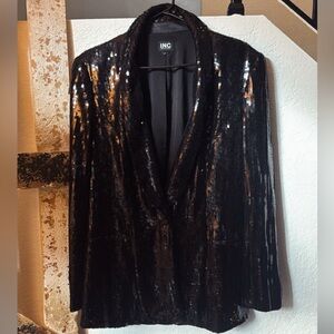 INC International Concepts Black Sequin Blazer